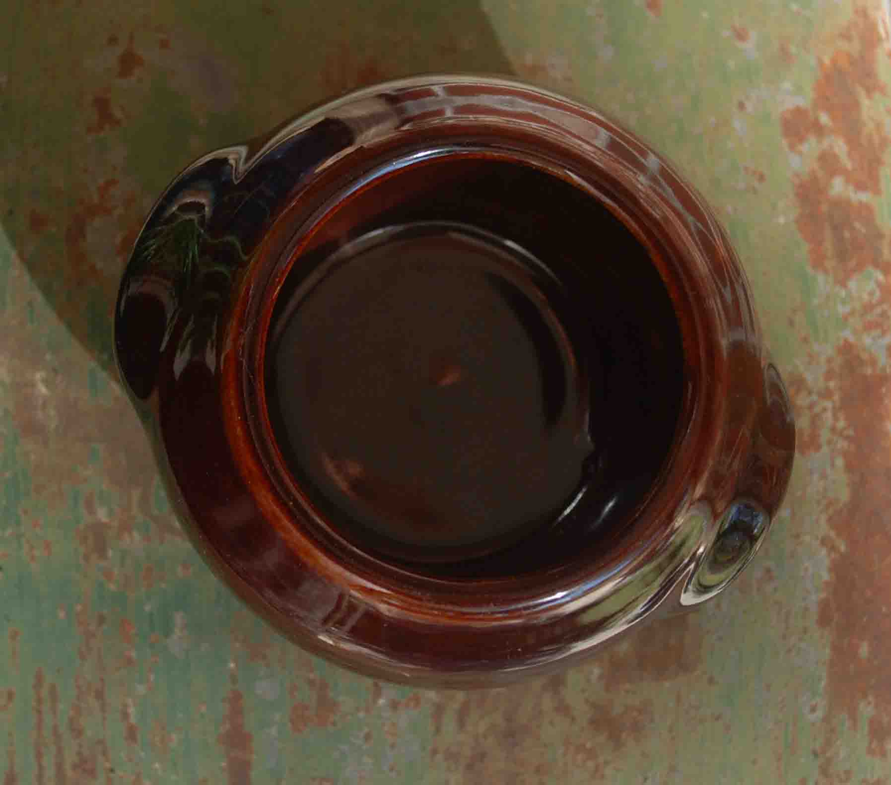 Vintage Brown Glazed Handled Bean Pot